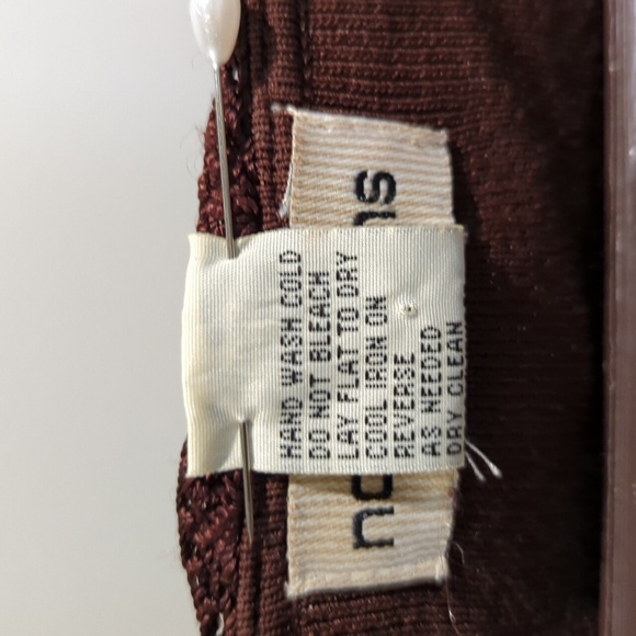 Notations Chocolate Cardi w/Hand Crochet Lace Trim Size Medium - Picture 6 of 16